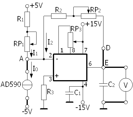 温度传感器及温度控制实验(AD590)(图2)